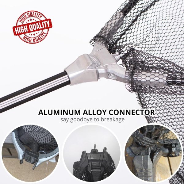 Retractable Long Landing Net - 83" Large Fishing Net Telescoping Handle, 26" Deep. with Storage Bag - Image 2